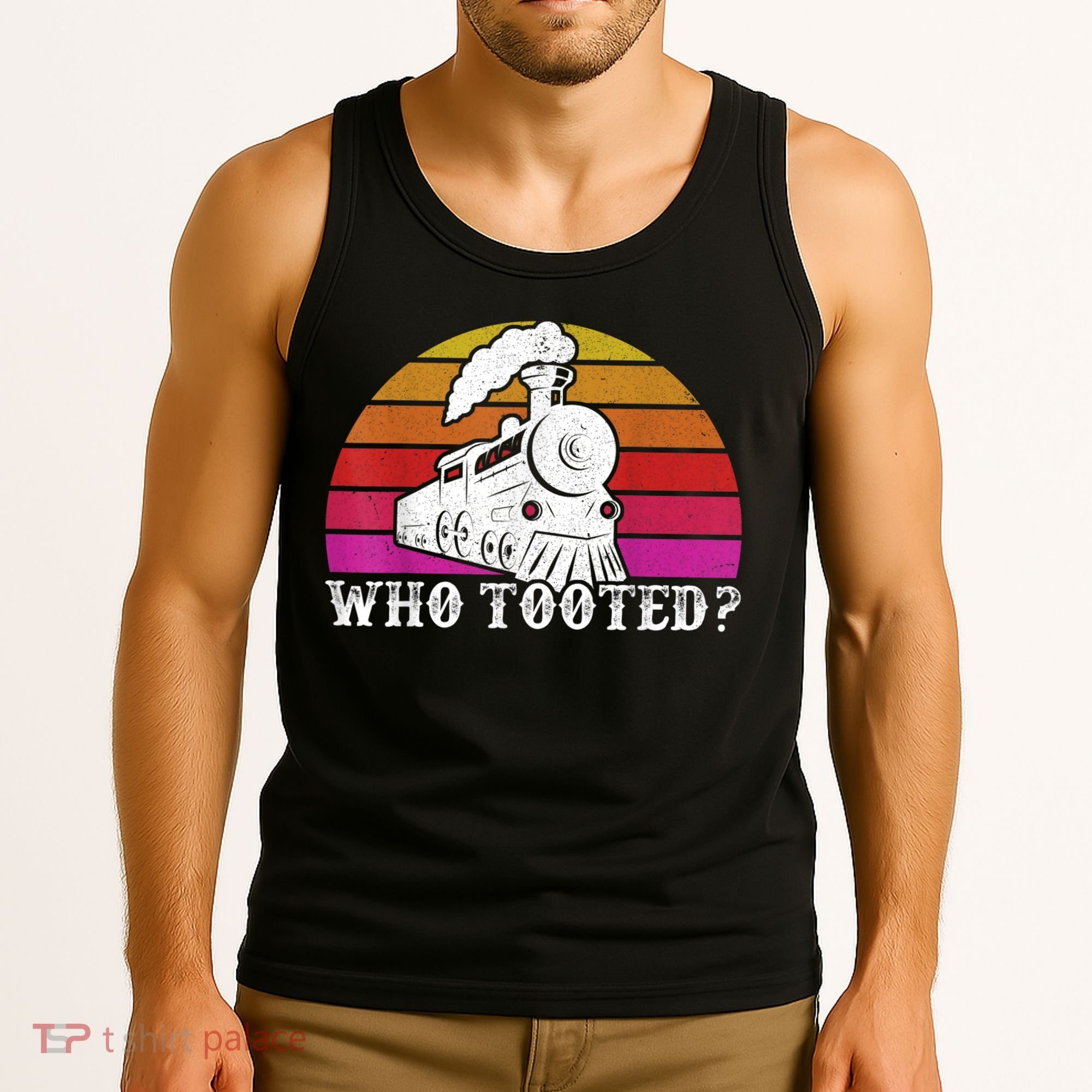 Who Tooted Train Themed Train Collectors Tank Top