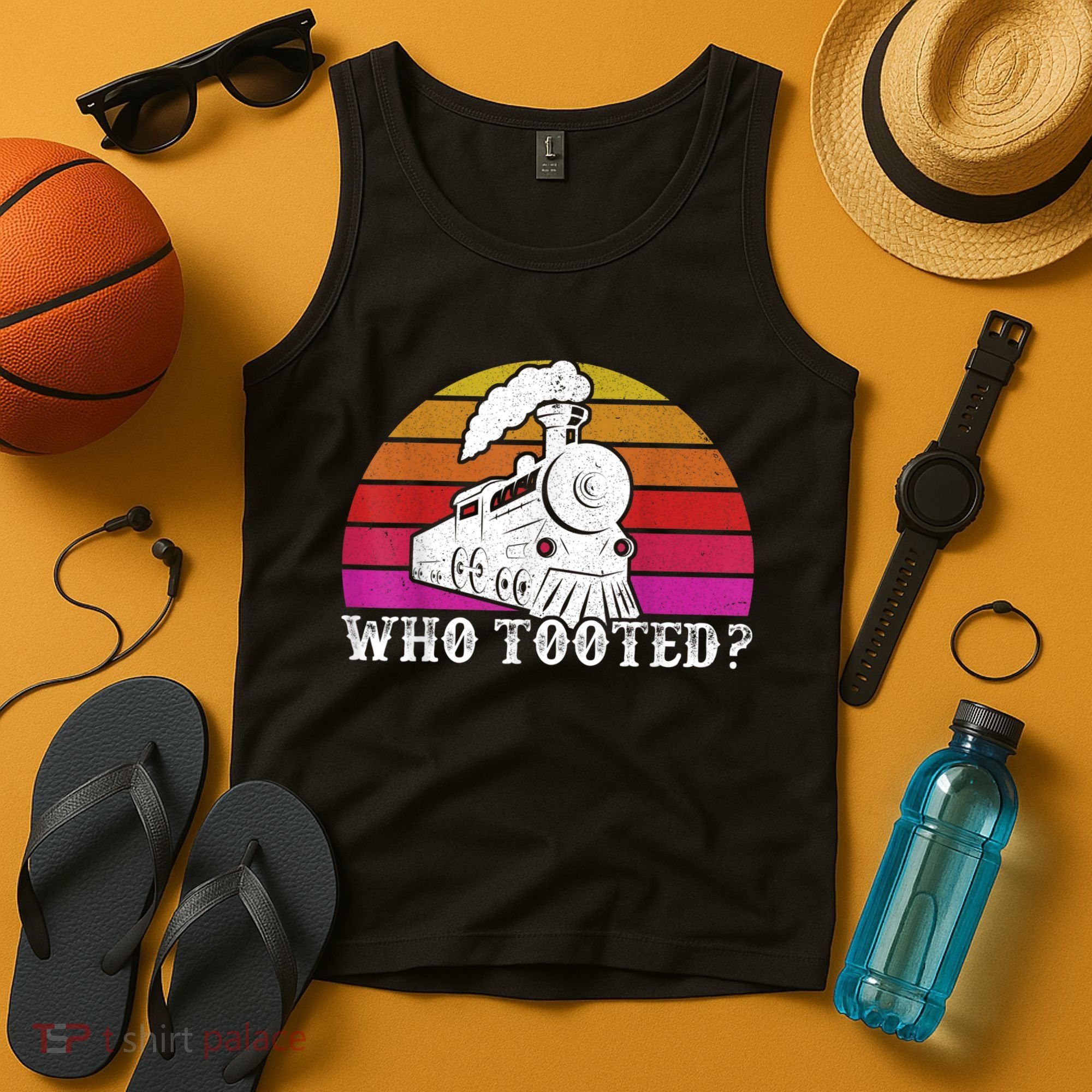Who Tooted Train Themed Train Collectors Tank Top