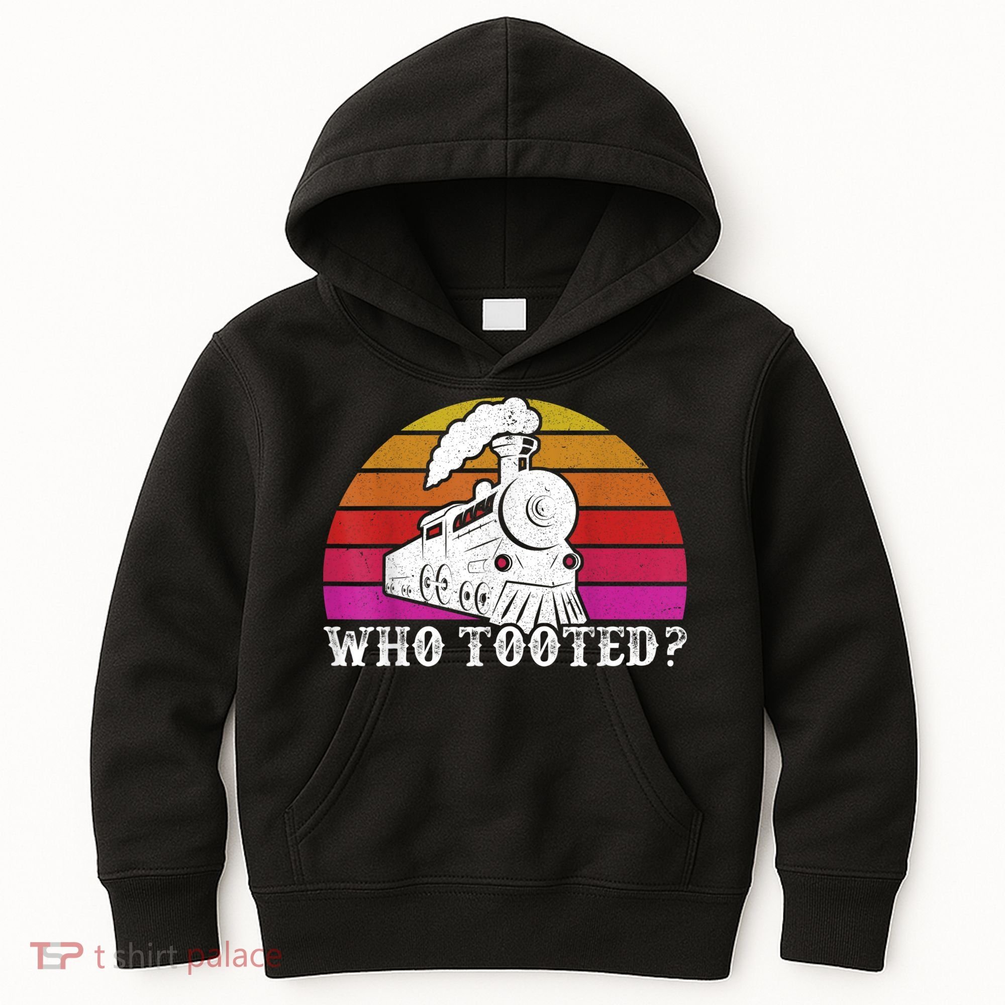 Who Tooted Train Themed Train Collectors Kids Hoodie