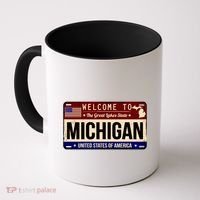 Welcome To The Great Lakes State USA License Plate Michigan Coffee Mug thumb 0