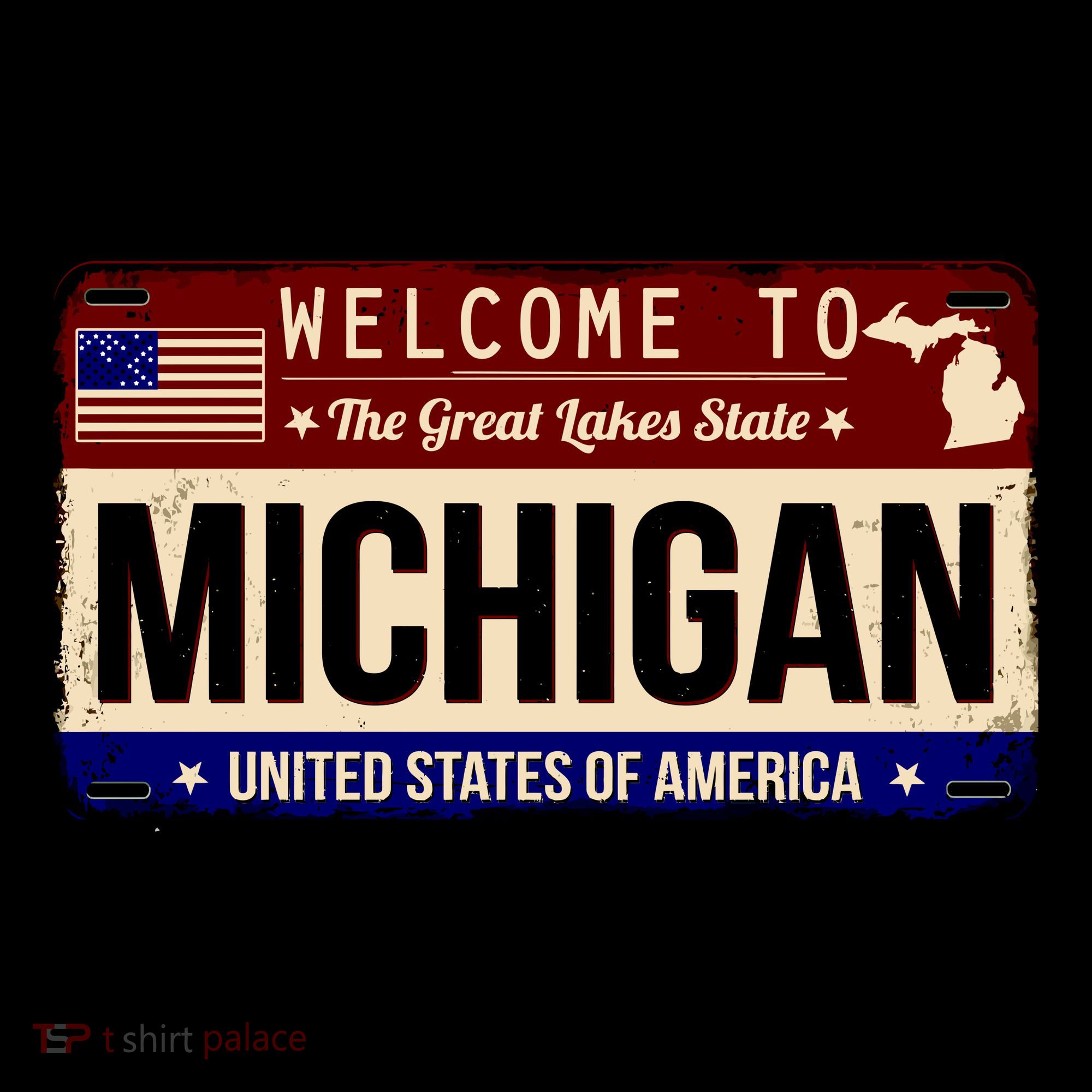 Welcome To The Great Lakes State USA License Plate Michigan Coffee Mug