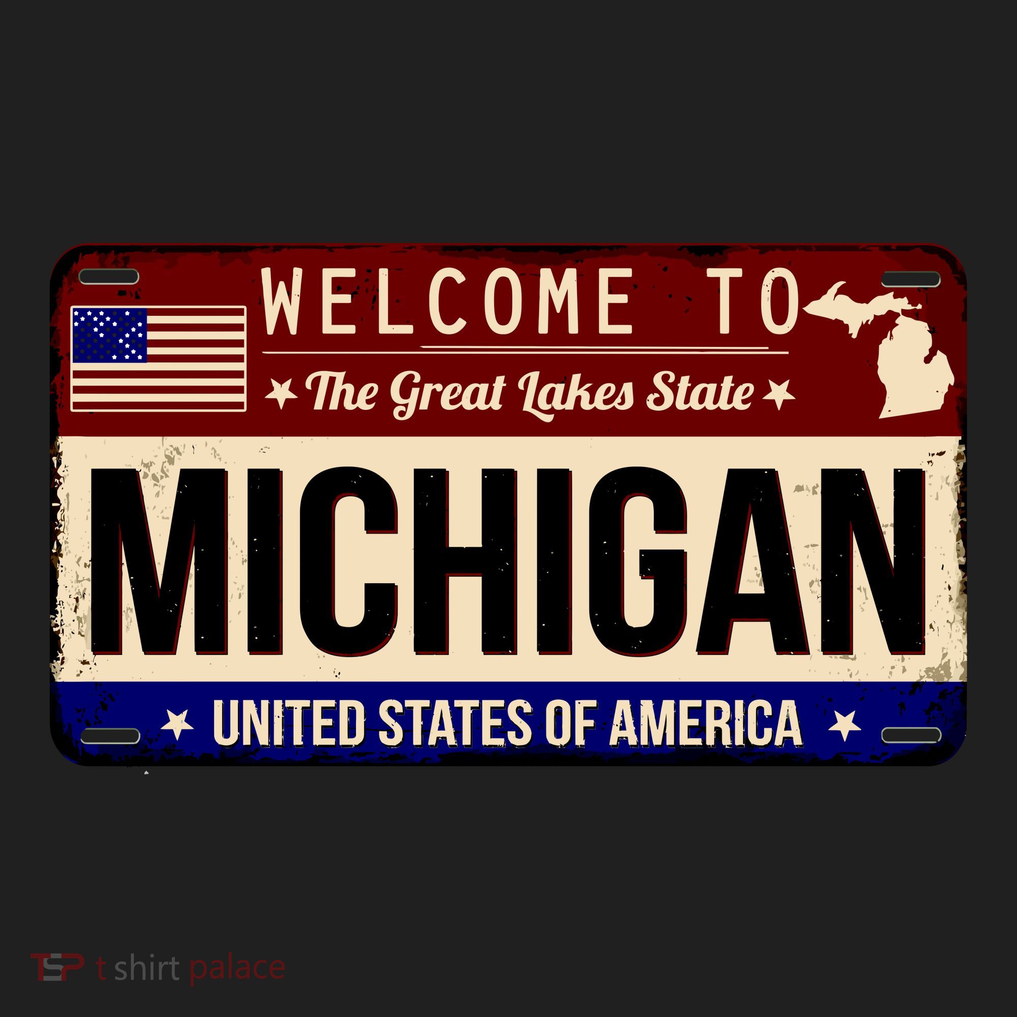 Welcome To The Great Lakes State USA License Plate Michigan Beanie