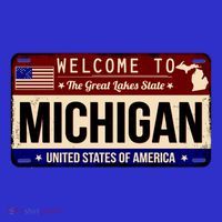 Welcome To The Great Lakes State USA License Plate Michigan Long Sleeve Shirt thumb 2