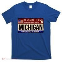 Welcome To The Great Lakes State USA License Plate Michigan T-Shirt thumb 0
