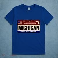 Welcome To The Great Lakes State USA License Plate Michigan T-Shirt thumb 5