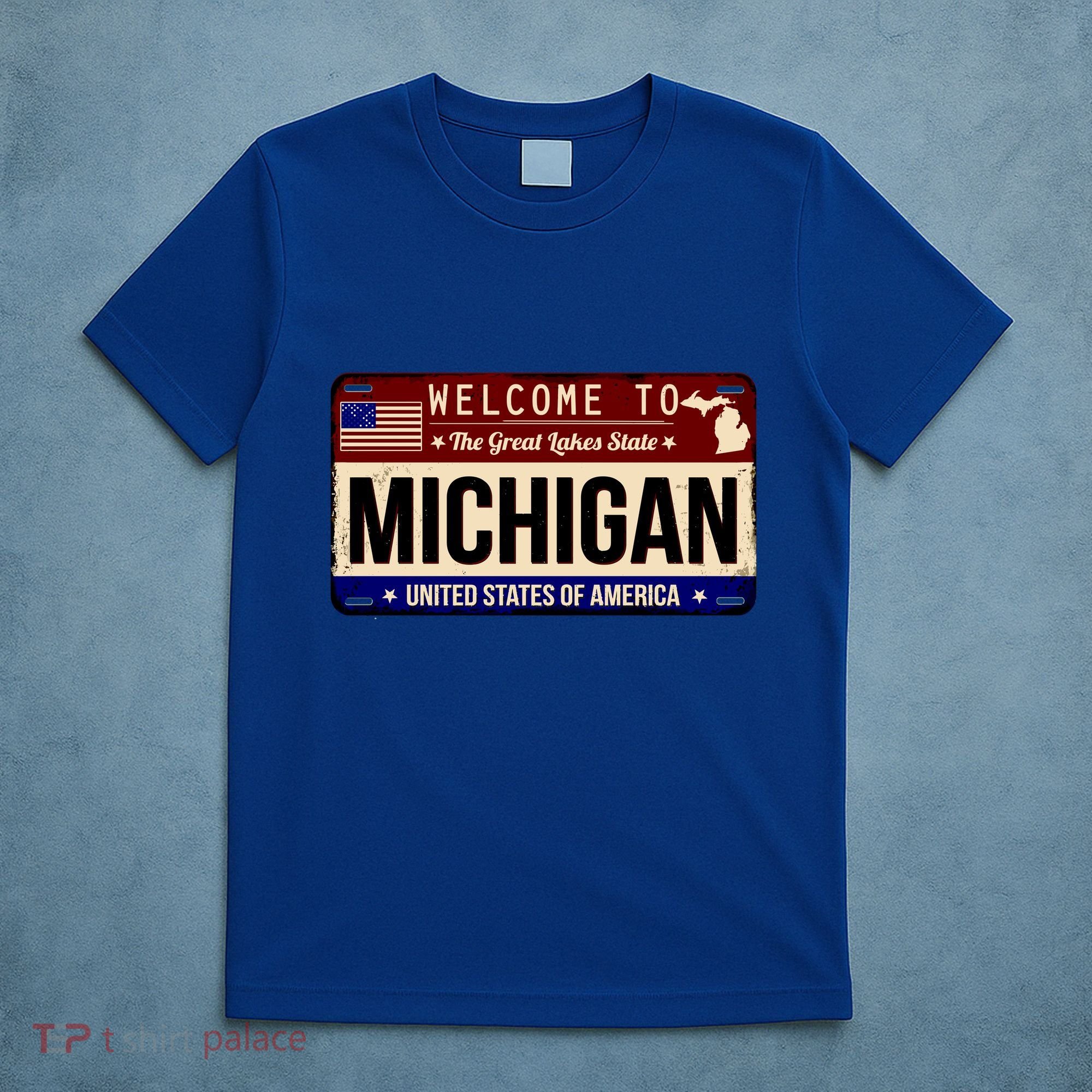 Welcome To The Great Lakes State USA License Plate Michigan T-Shirt