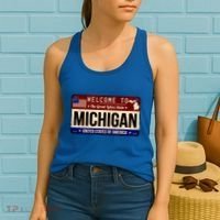 Welcome To The Great Lakes State USA License Plate Michigan Women's Tank Top thumb 2