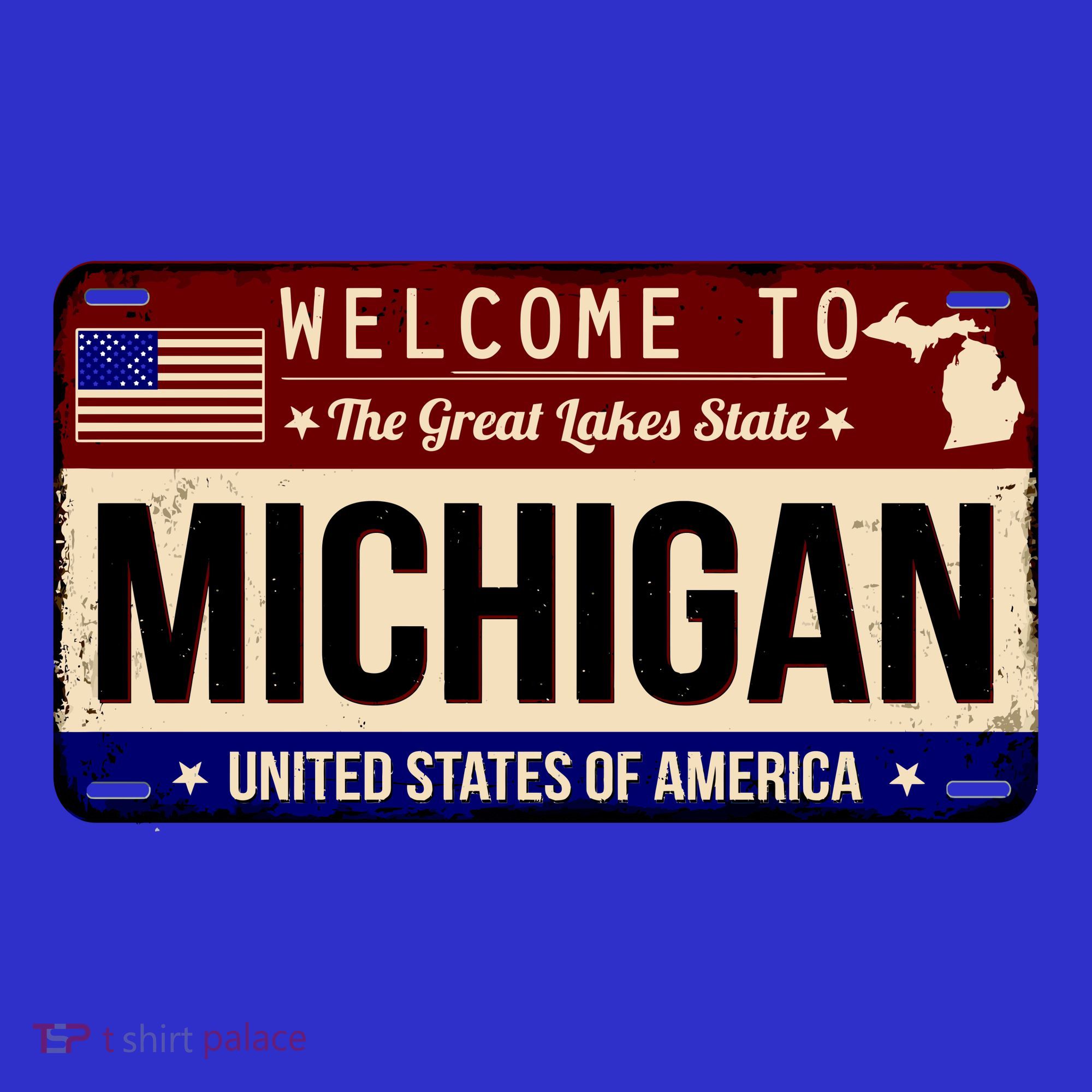 Welcome To The Great Lakes State USA License Plate Michigan Tank Top