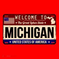 Welcome To The Great Lakes State USA License Plate Michigan Santa Hat thumb 1