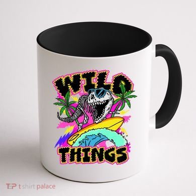 Wild Things T Rex Surfing Coffee Mug back