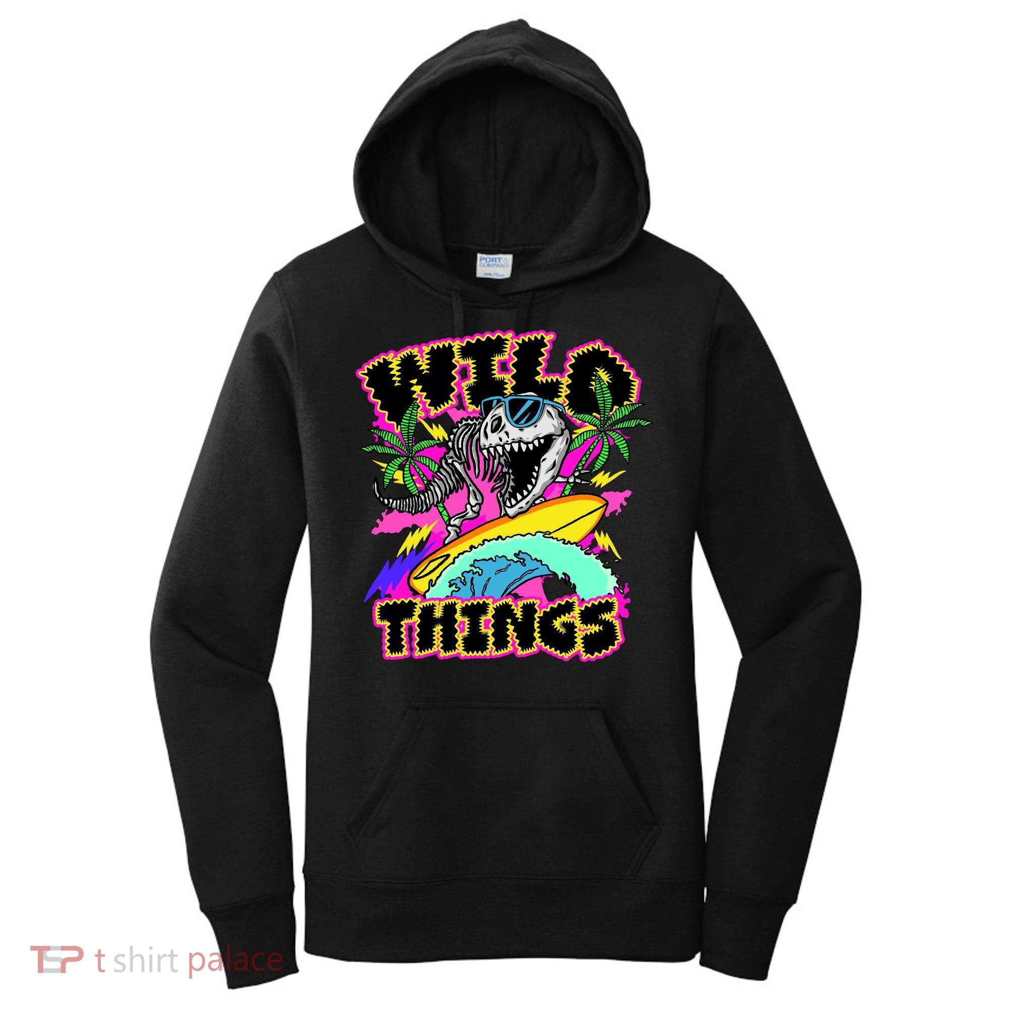 Wild Things T Rex Surfing Women's Hoodie