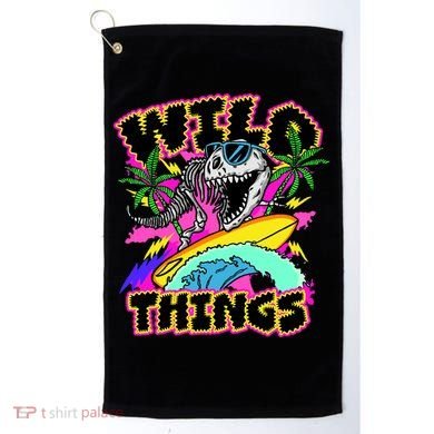 Wild Things T Rex Surfing Golf Towel
