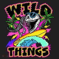 Wild Things T Rex Surfing Golf Towel thumb 3
