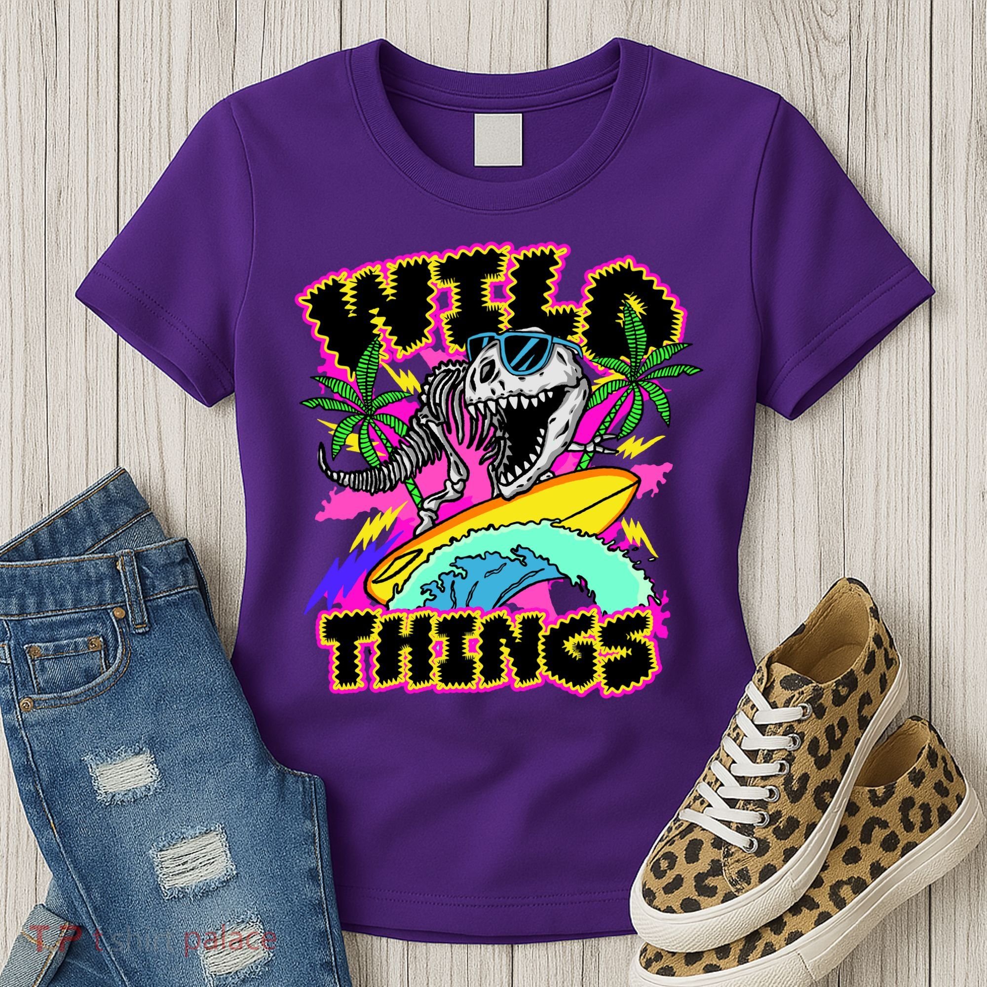 Wild Things T Rex Surfing Women's T-Shirt