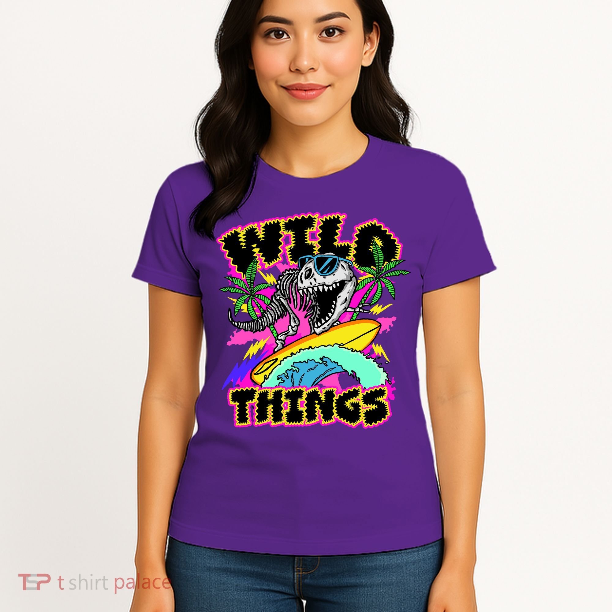 Wild Things T Rex Surfing Women's T-Shirt