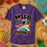 Wild Things T Rex Surfing Kids T-Shirt thumb 3