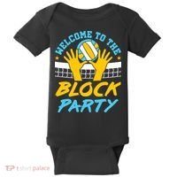 Welcome To The Block Party Volleyball Baby Bodysuit thumb 0