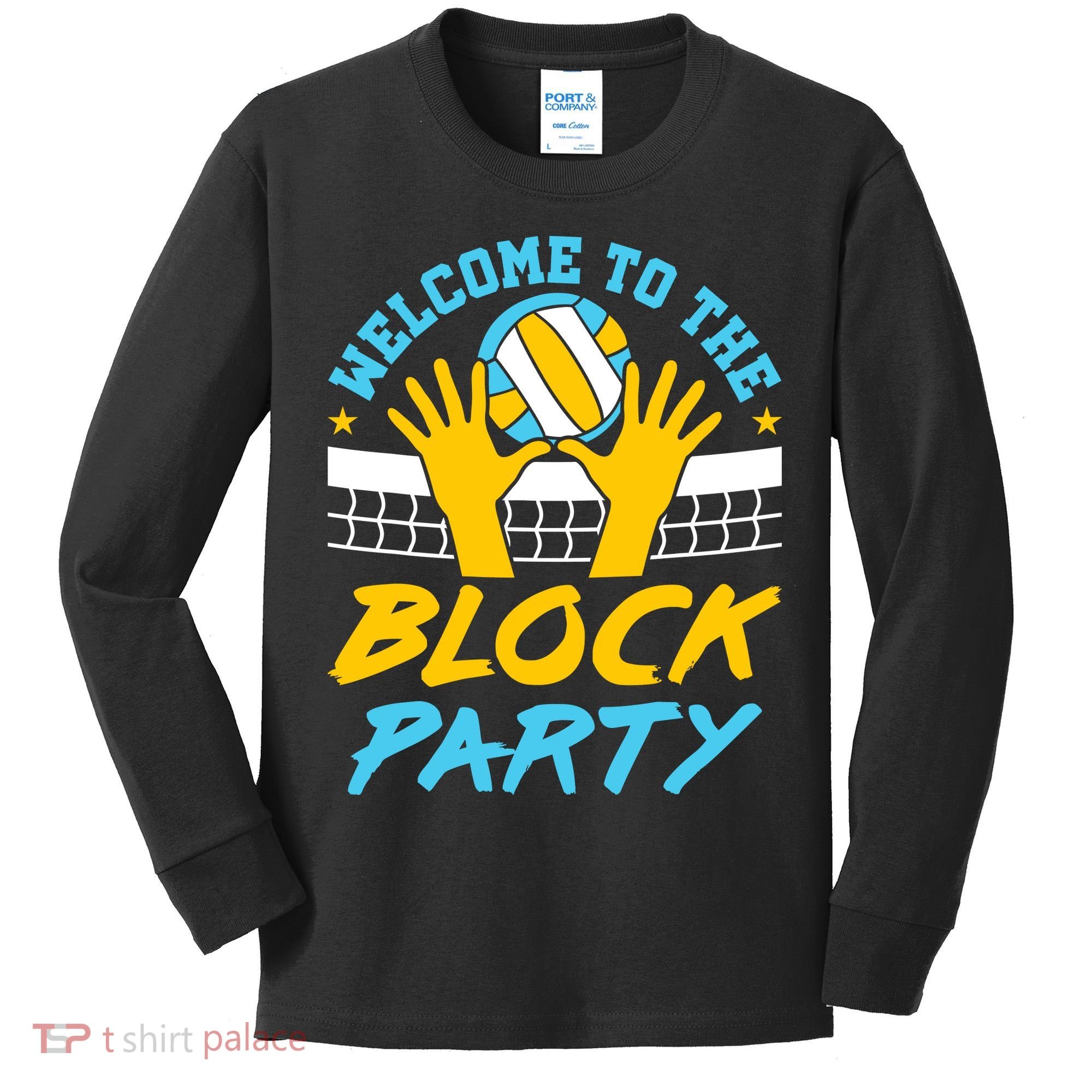 Welcome To The Block Party Volleyball Kids Long Sleeve Shirt