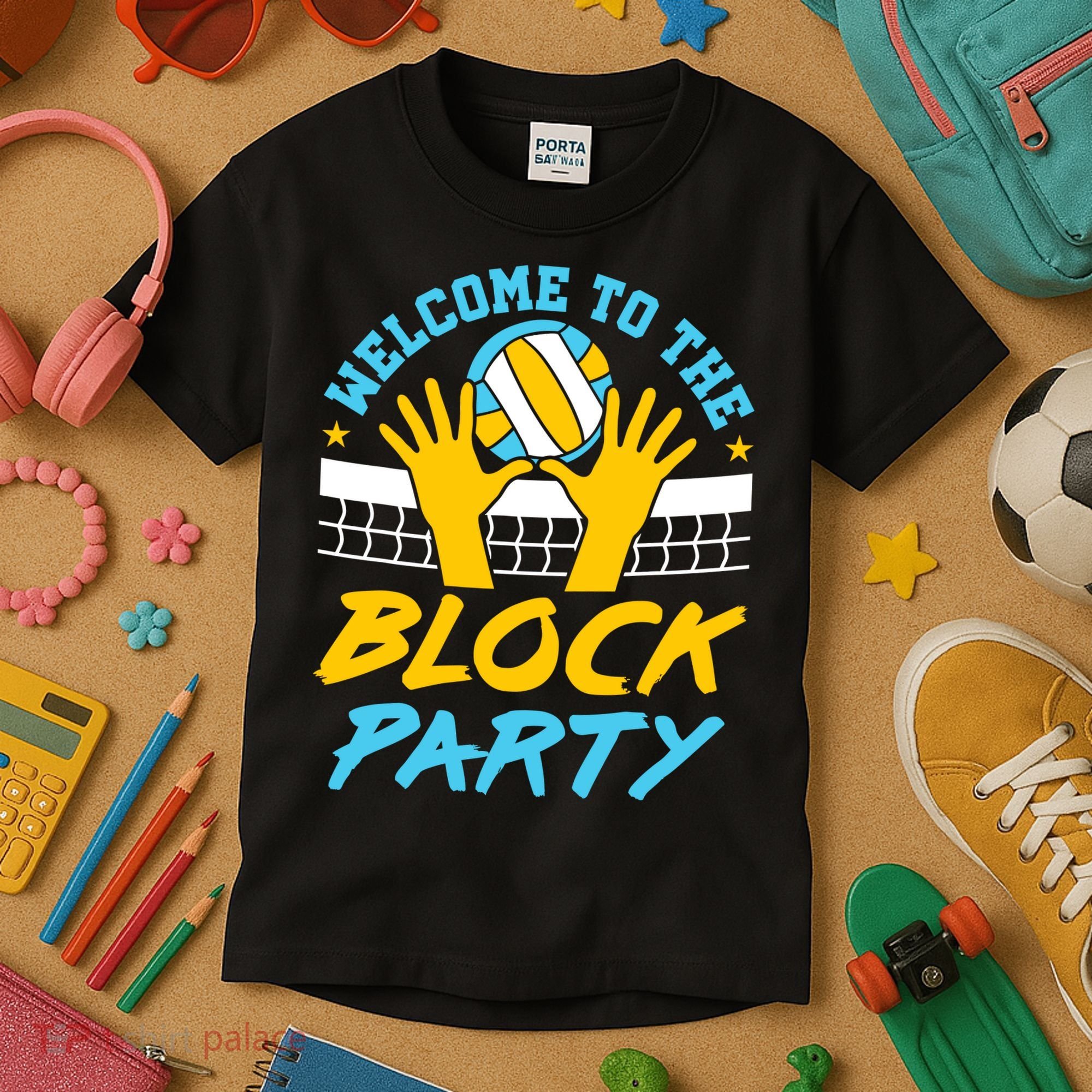 Welcome To The Block Party Volleyball Kids T-Shirt