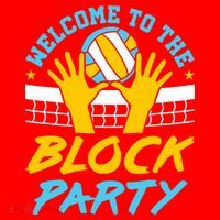 Welcome To The Block Party Volleyball Santa Hat thumb 1