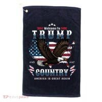 Welcome To Trump Country Usa Bald Eagle Golf Towel thumb 0