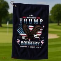 Welcome To Trump Country Usa Bald Eagle Golf Towel thumb 1