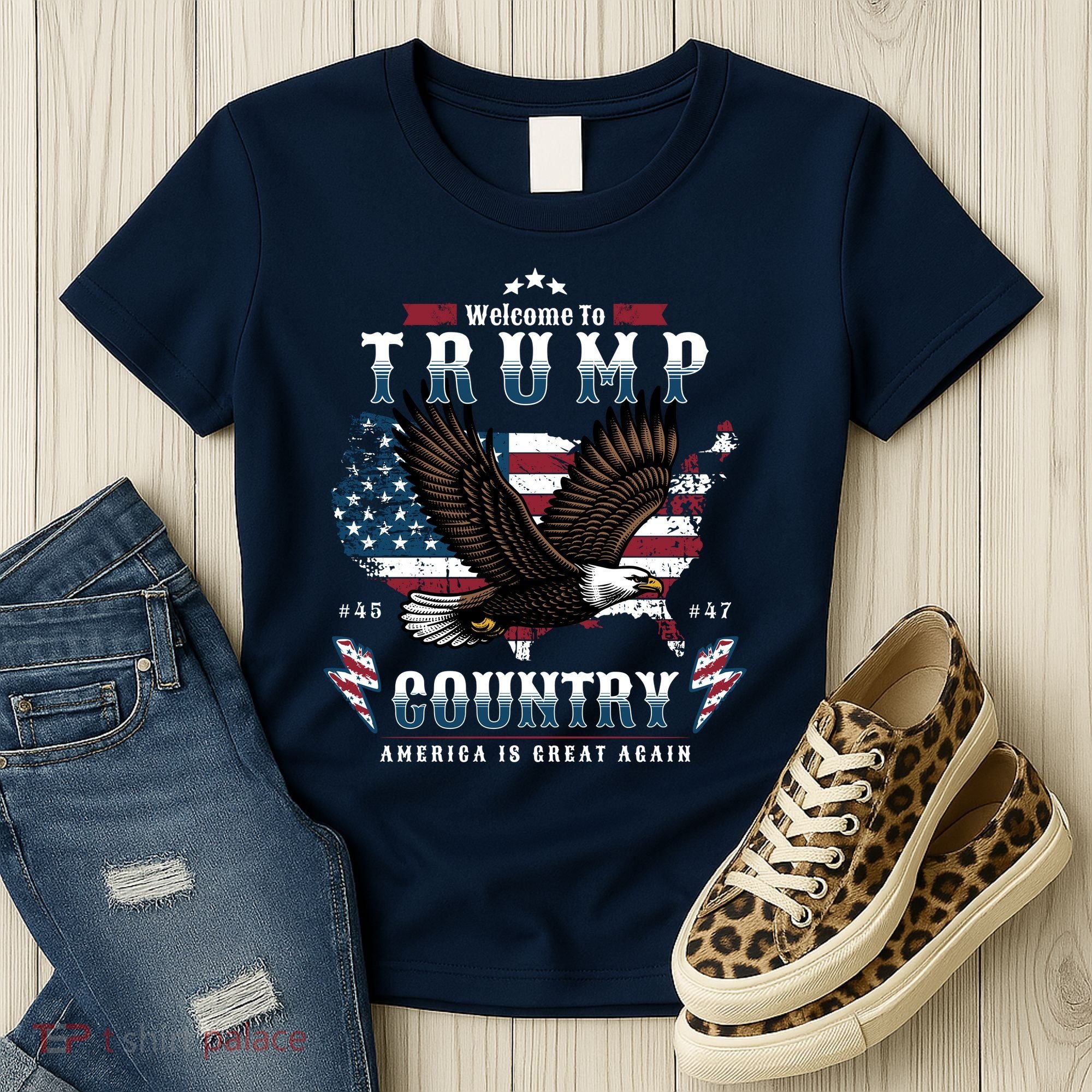 Welcome To Trump Country Usa Bald Eagle Women's T-Shirt