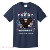 Welcome To Trump Country Usa Bald Eagle Kids T-Shirt thumb 0