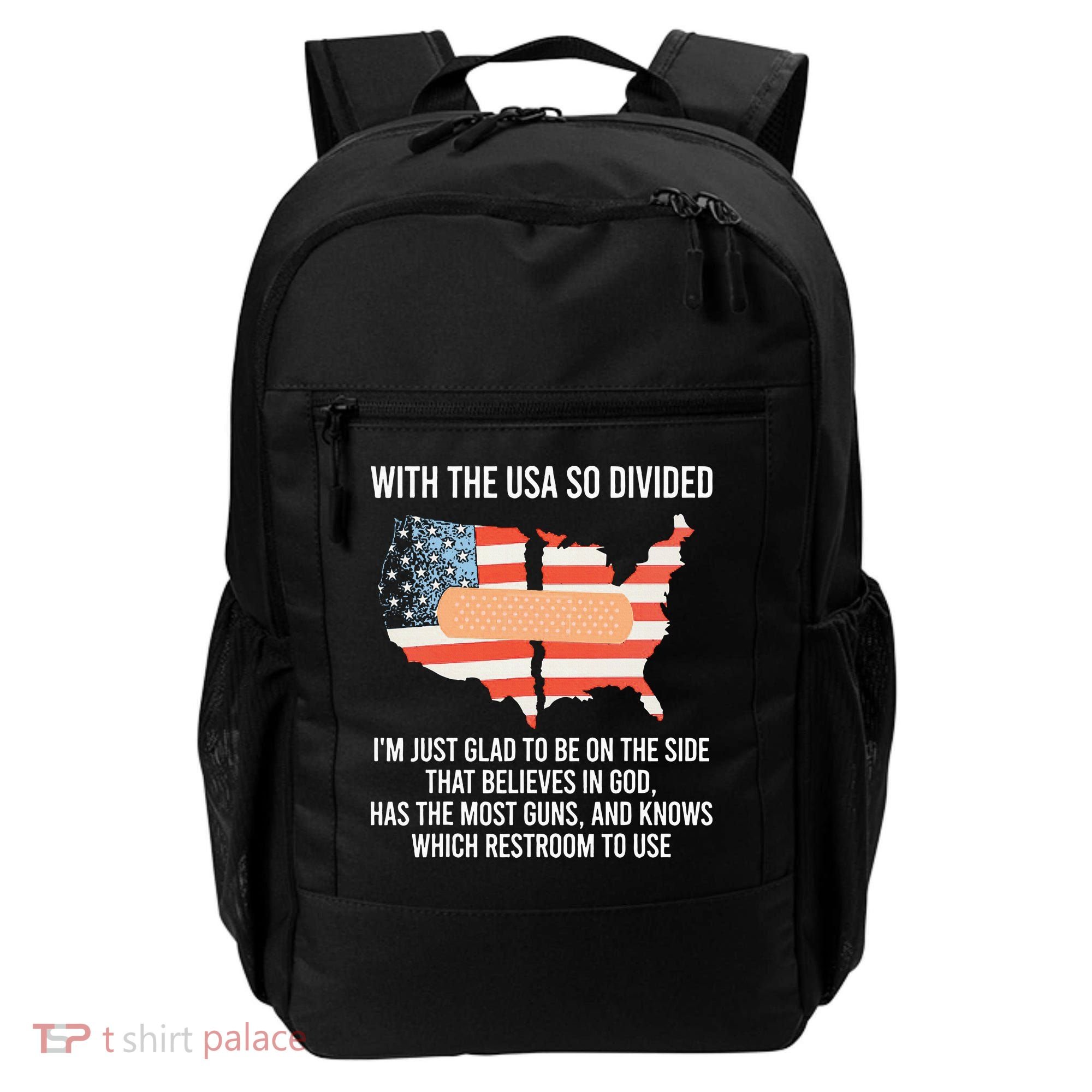With The Usa So Divided America Flag Backpack