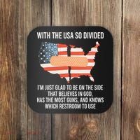 With The Usa So Divided America Flag Coaster thumb 0