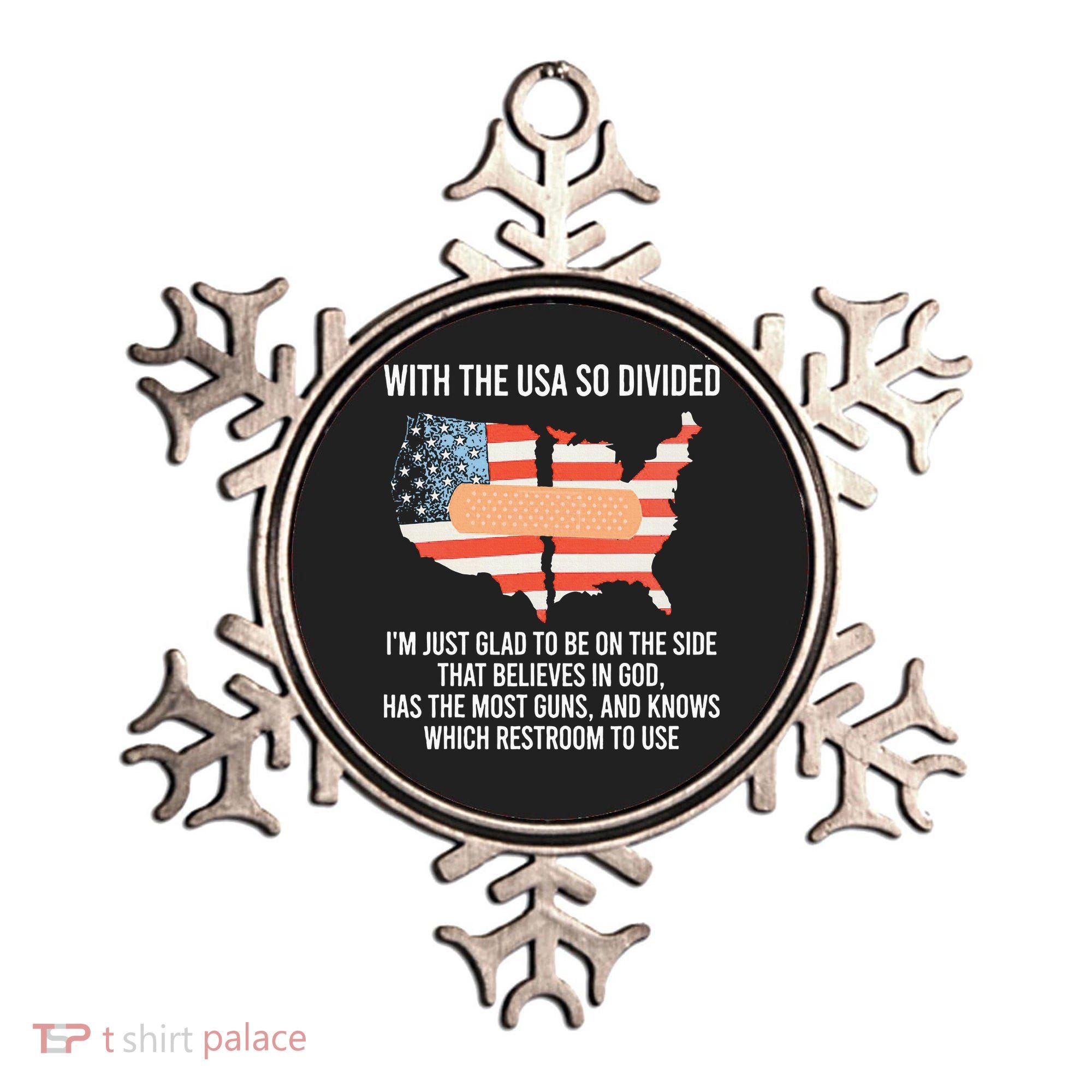 With The Usa So Divided America Flag Ornament