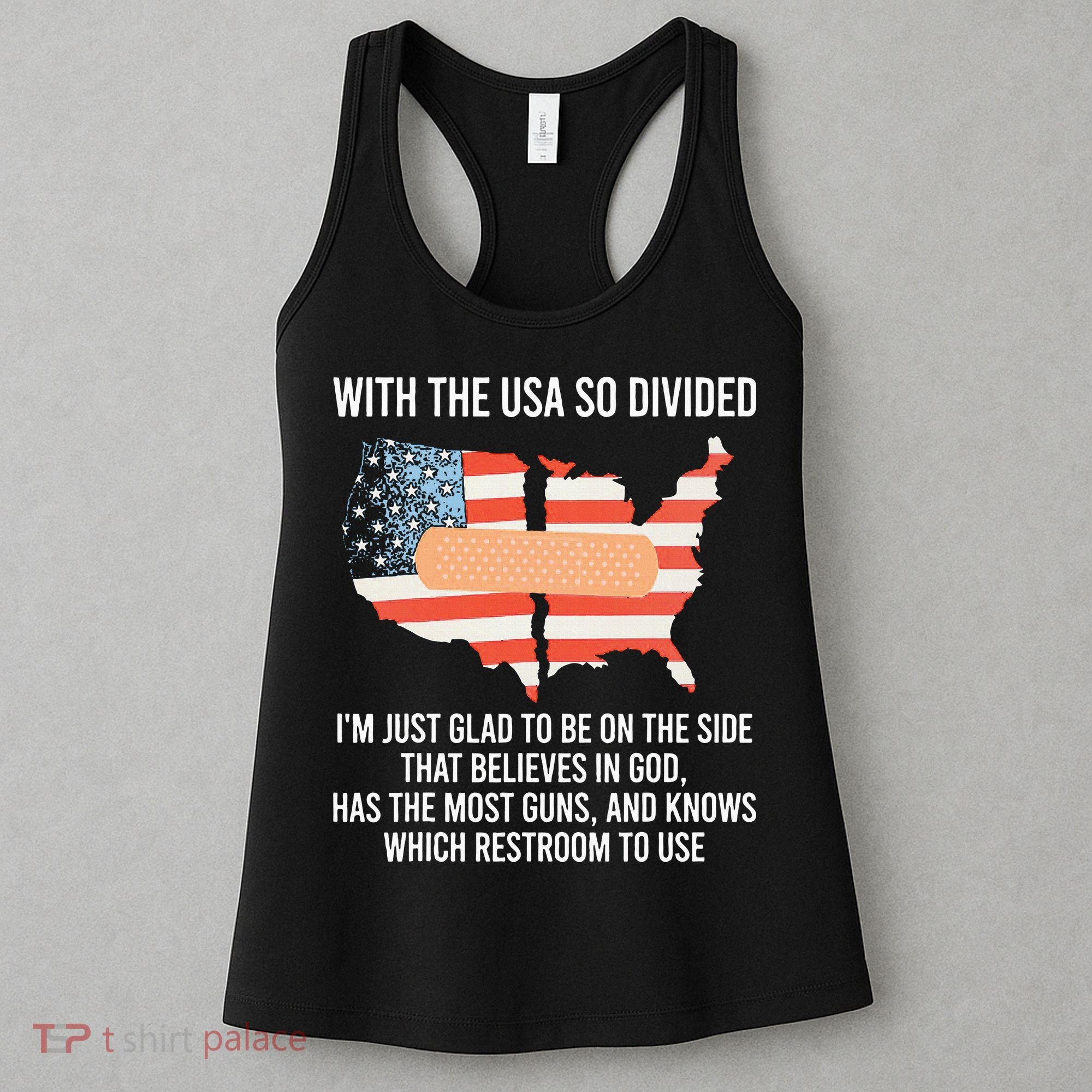 With The Usa So Divided America Flag Women's Tank Top