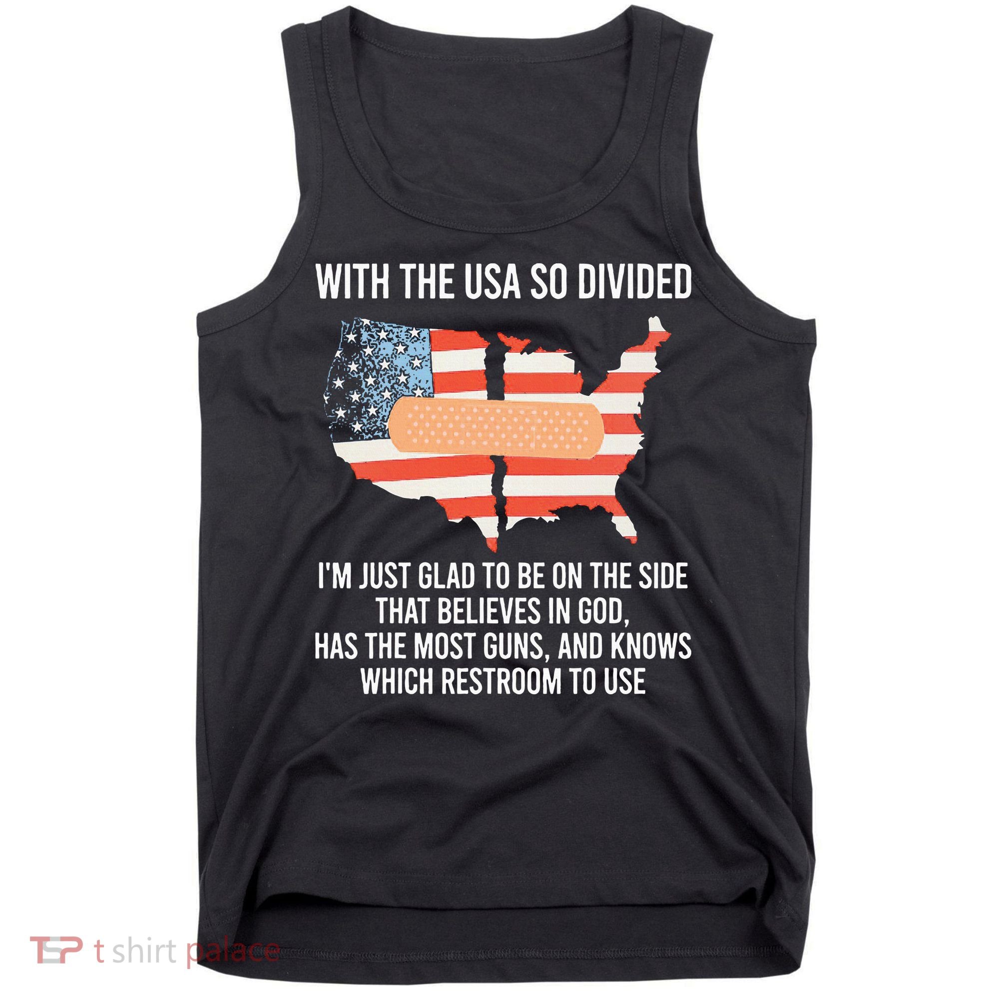 With The Usa So Divided America Flag Tank Top