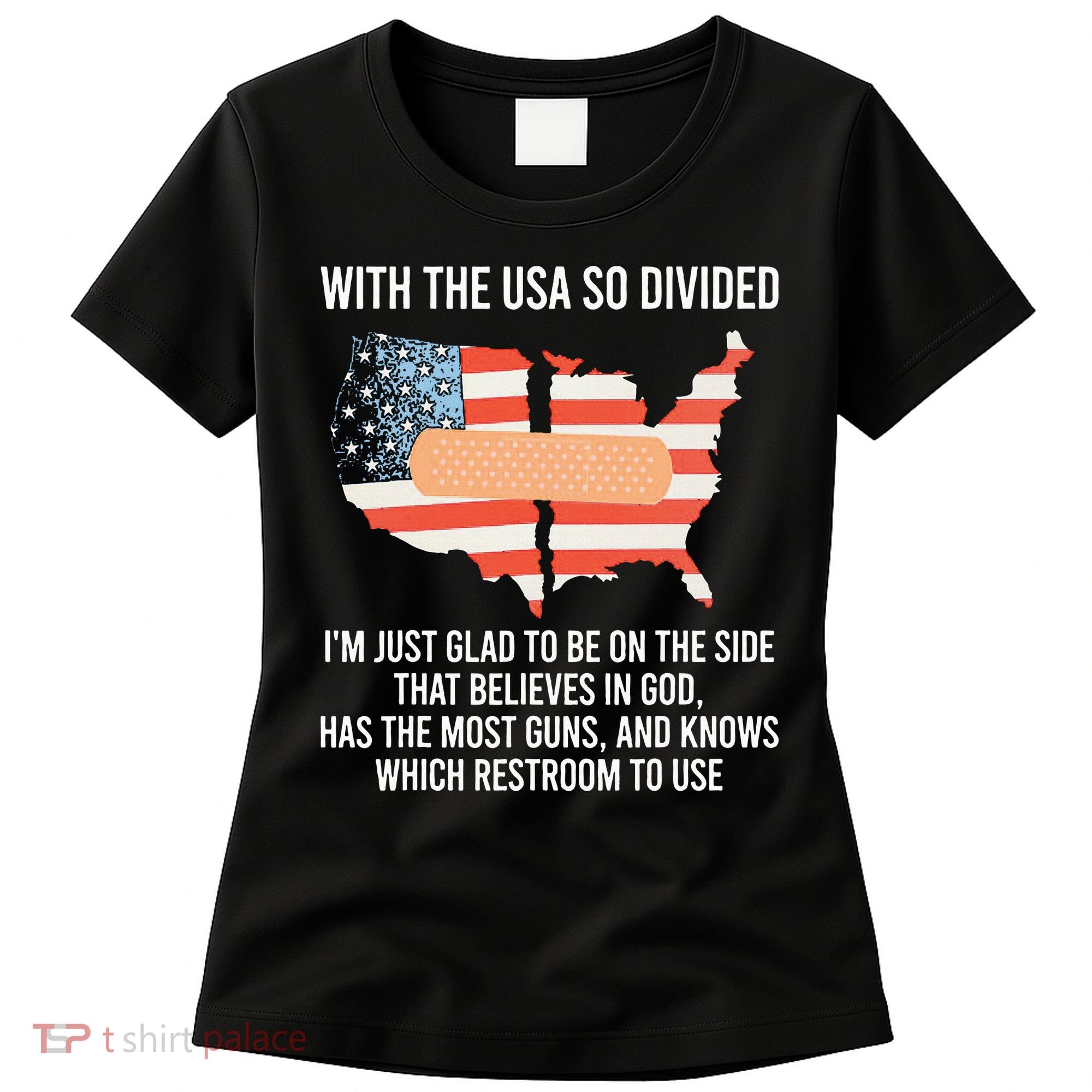 With The Usa So Divided America Flag Women's T-Shirt