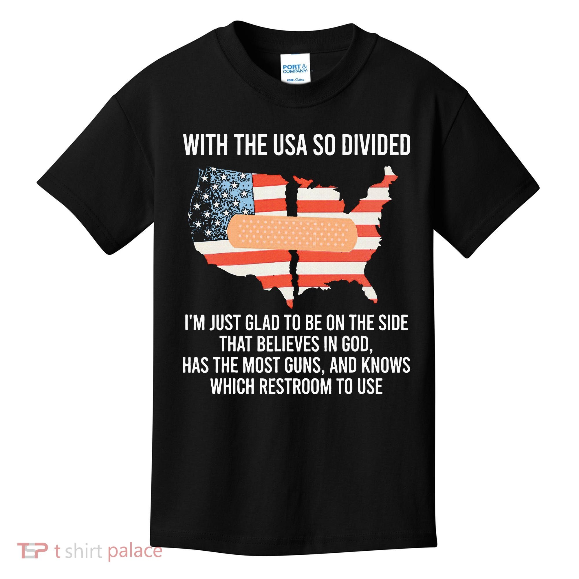 With The Usa So Divided America Flag Kids T-Shirt