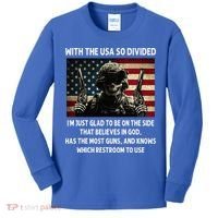 With The USA So Divided Im Just Glad To Be On The Side That Kids Long Sleeve Shirt thumb 0