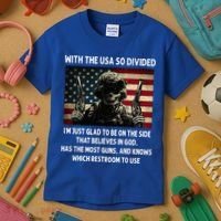 With The USA So Divided Im Just Glad To Be On The Side That Kids T-Shirt thumb 3