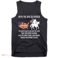 With The Usa So Divided IM Just Glad To Be On The Side Tank Top thumb 0
