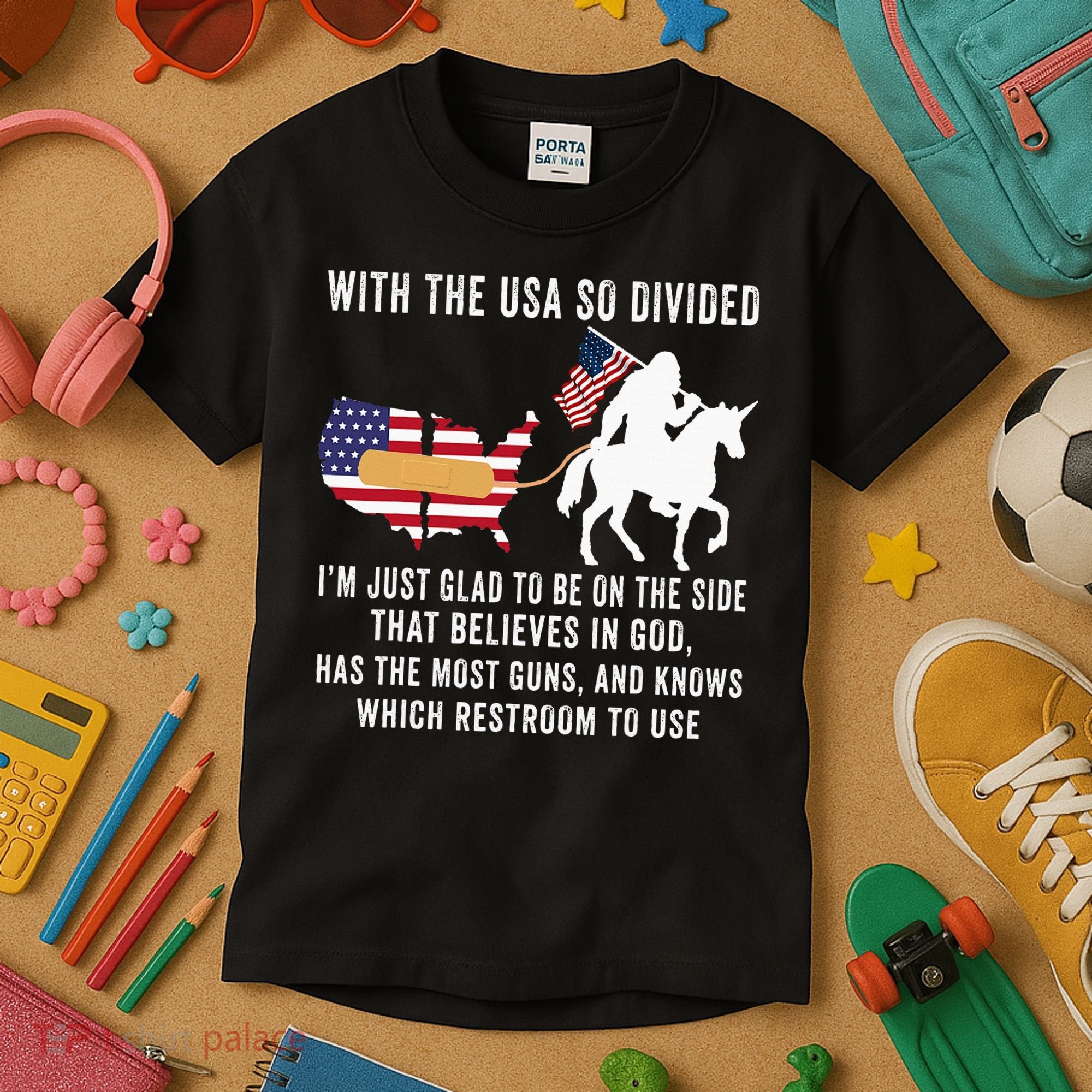 With The Usa So Divided IM Just Glad To Be On The Side Kids T-Shirt