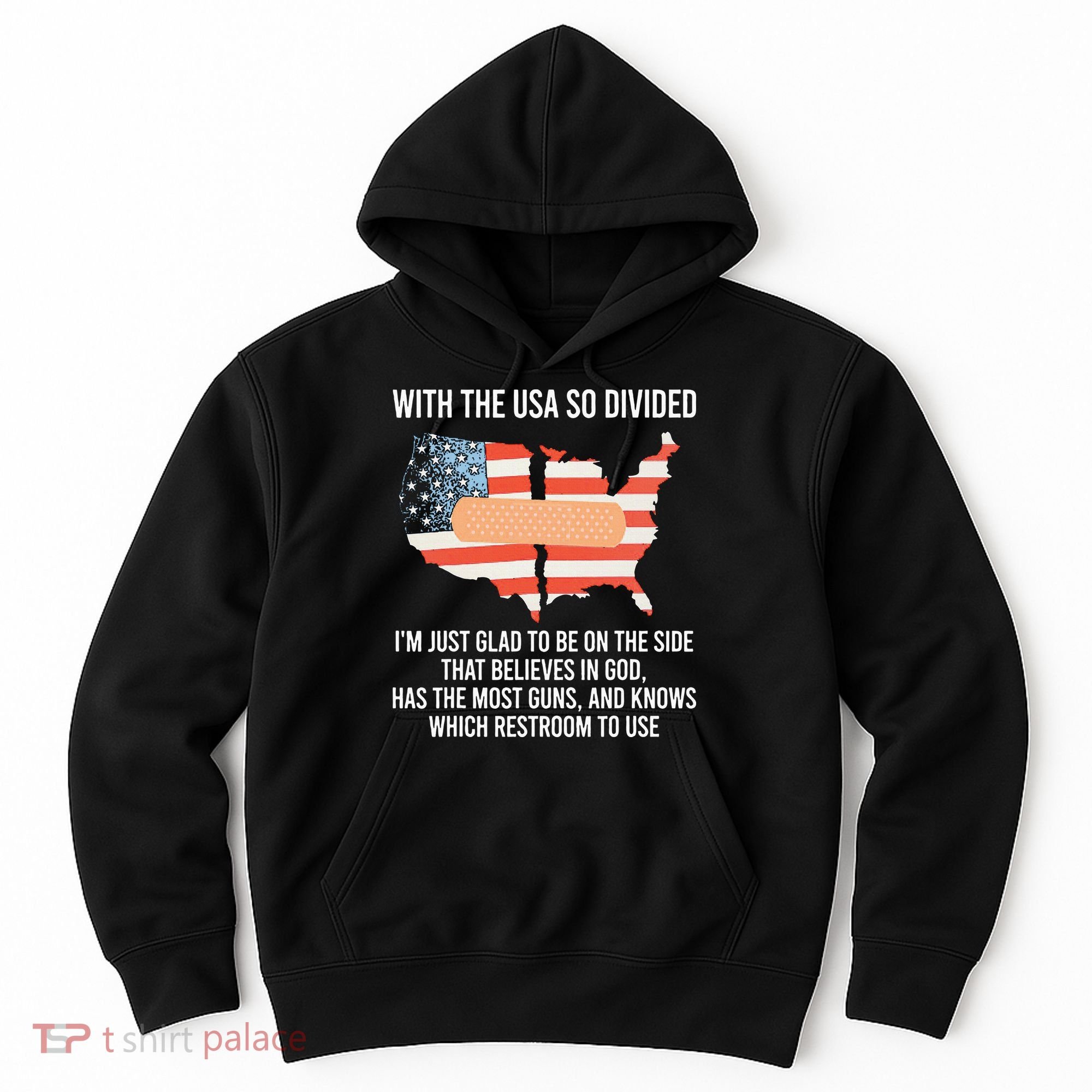 With The Usa So Divided America Flag Hoodie