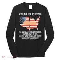 With The Usa So Divided America Flag Long Sleeve Shirt thumb 0