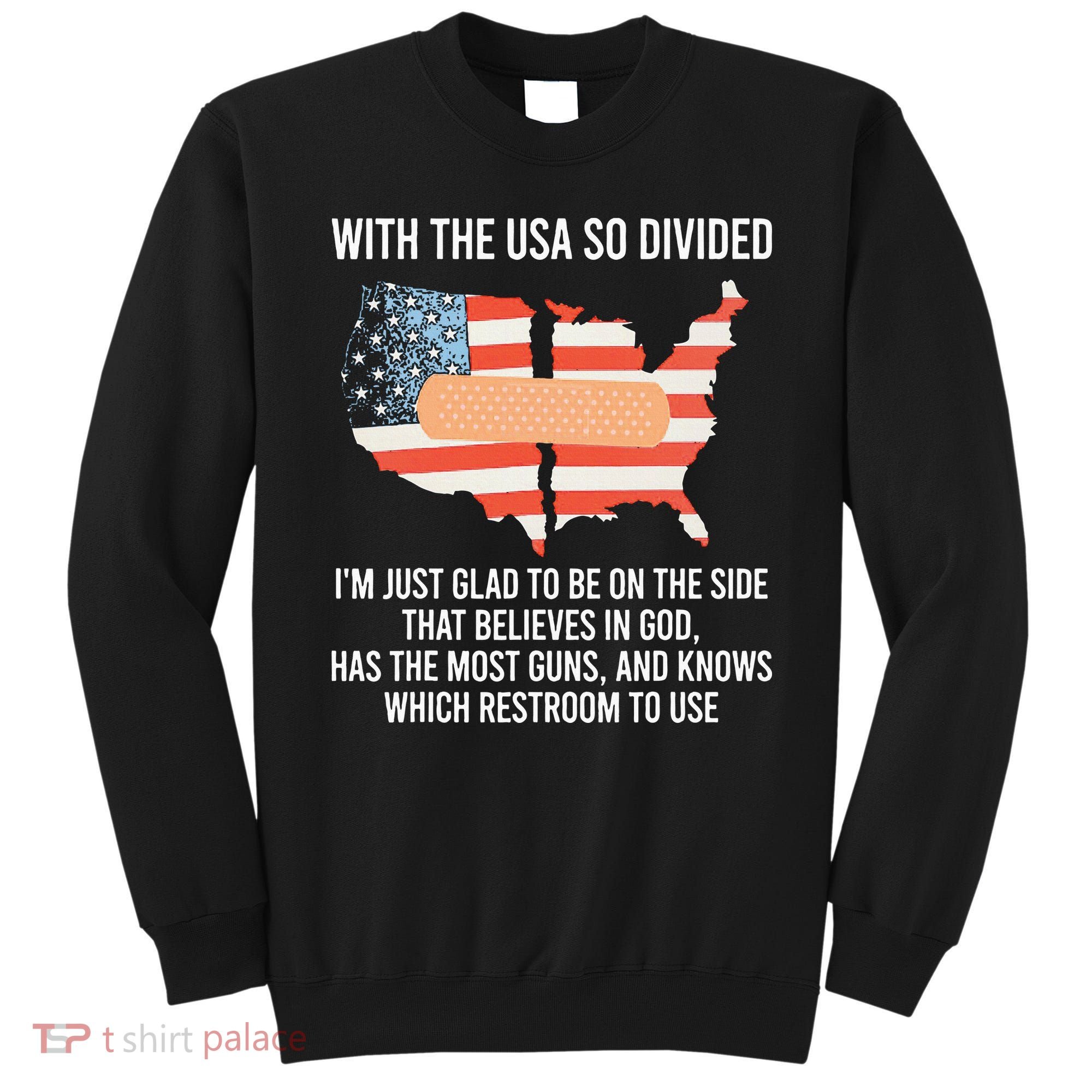 With The Usa So Divided America Flag Sweatshirt