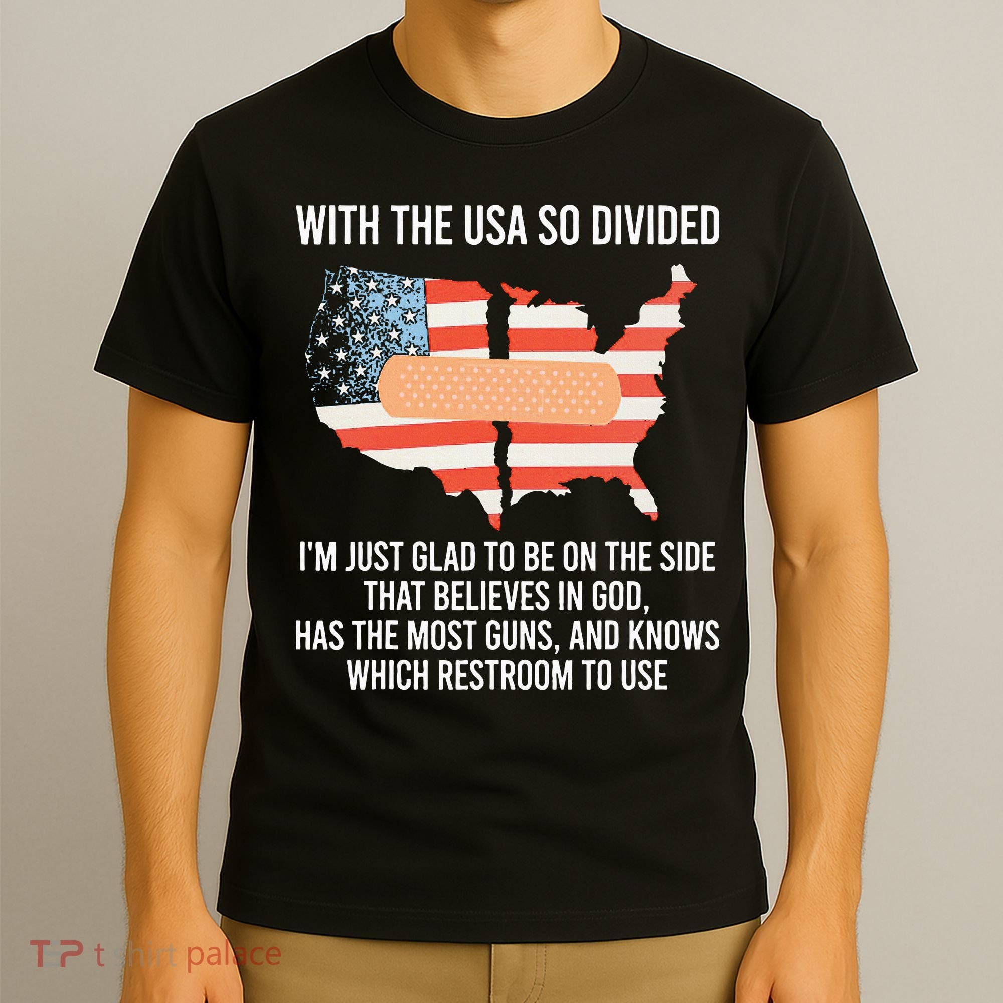 With The Usa So Divided America Flag T-Shirt