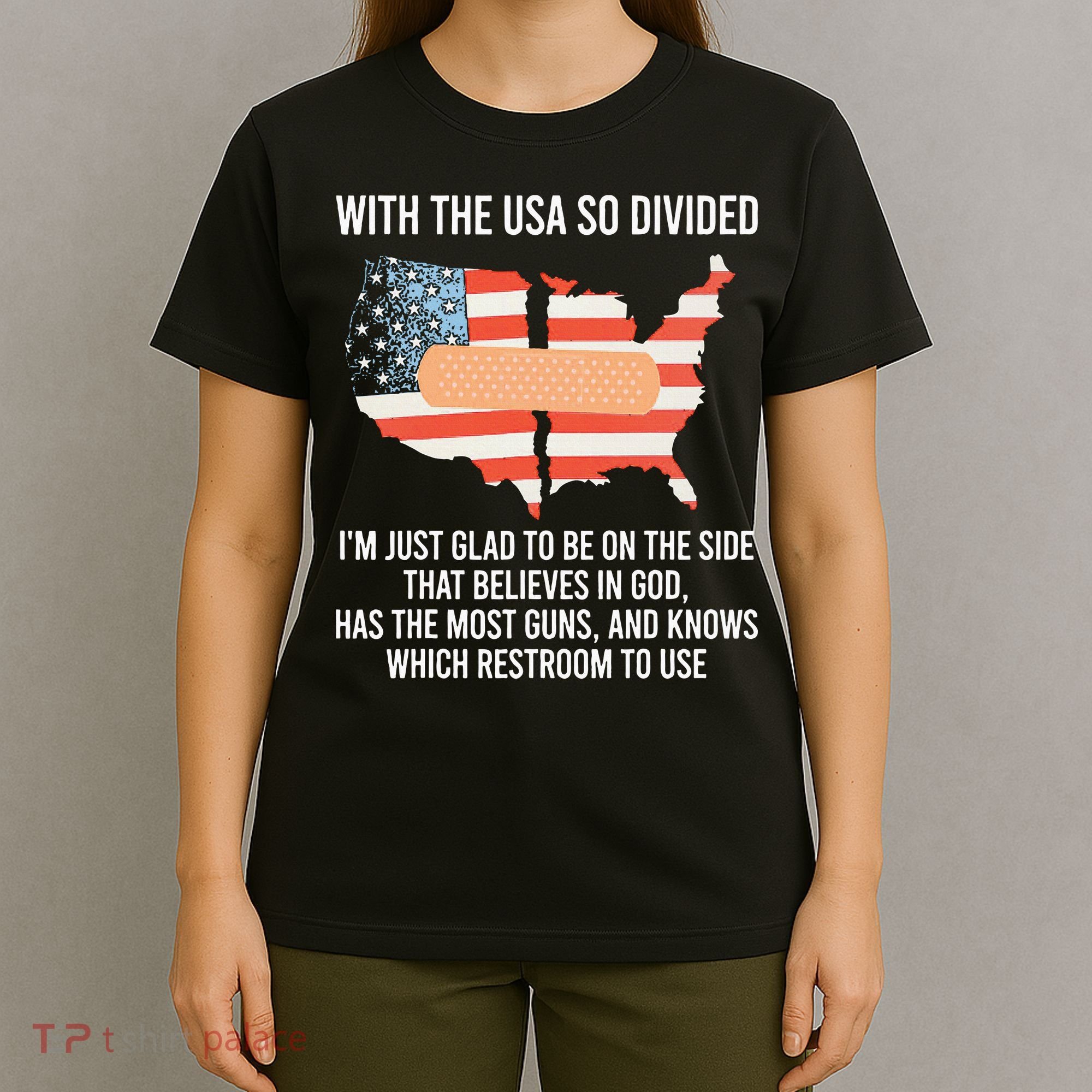 With The Usa So Divided America Flag T-Shirt