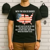 With The Usa So Divided America Flag T-Shirt thumb 6