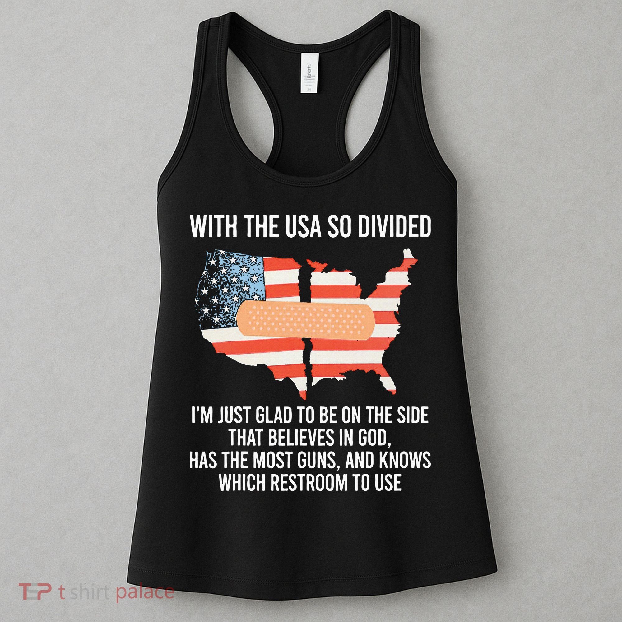 With The Usa So Divided America Flag Women's Tank Top