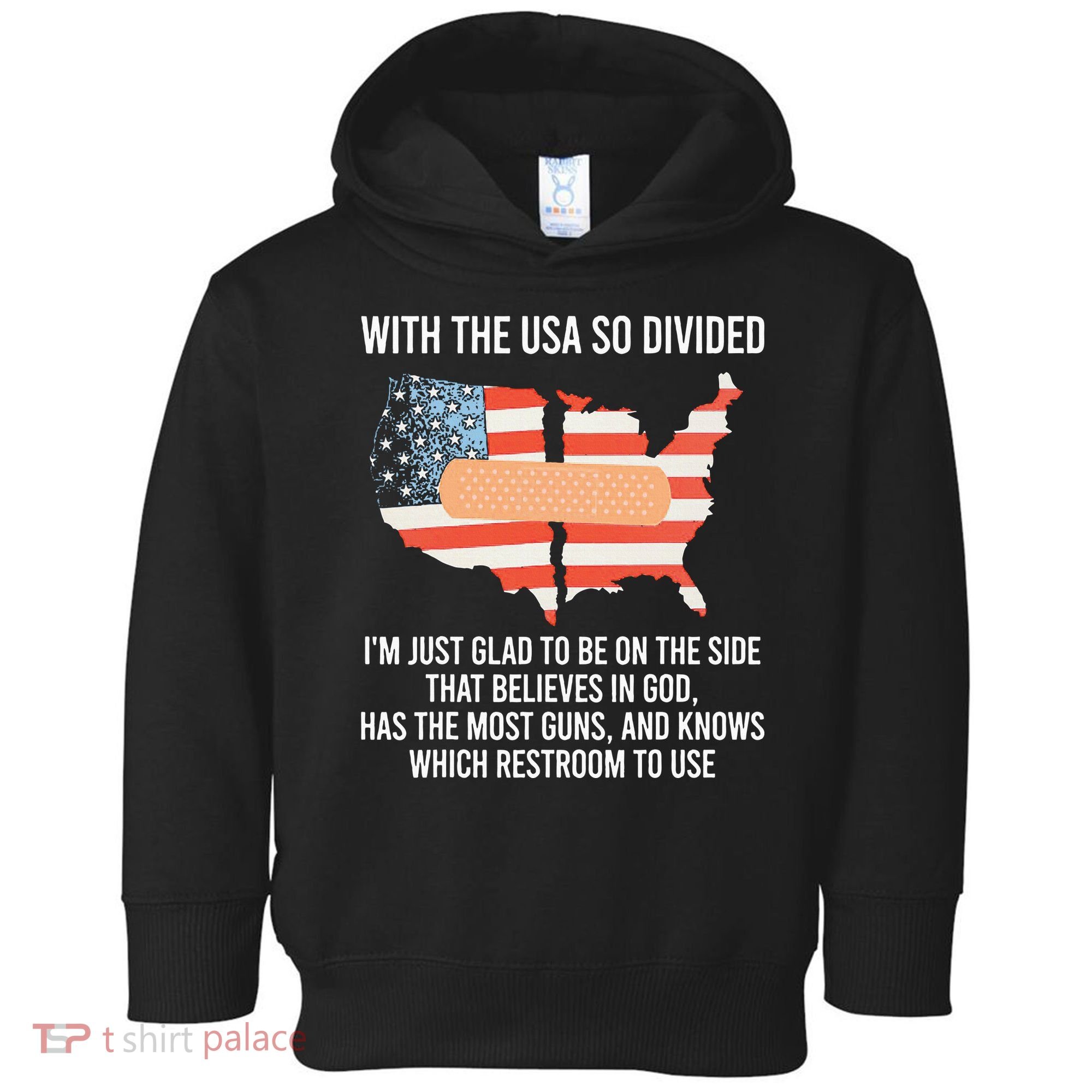 With The Usa So Divided America Flag Toddler Hoodie