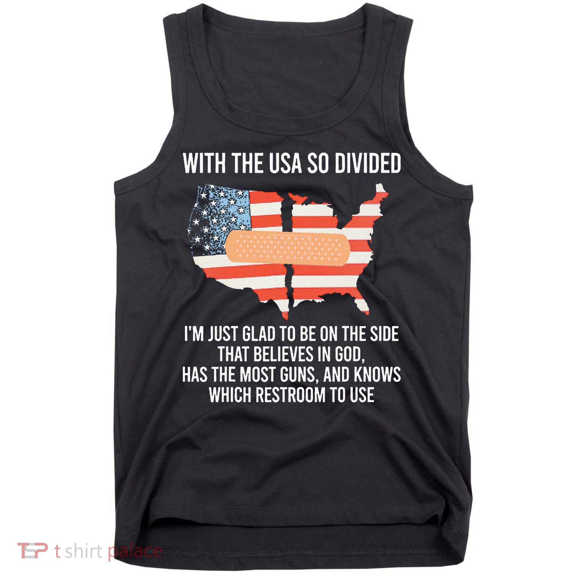 With The Usa So Divided America Flag Tank Top