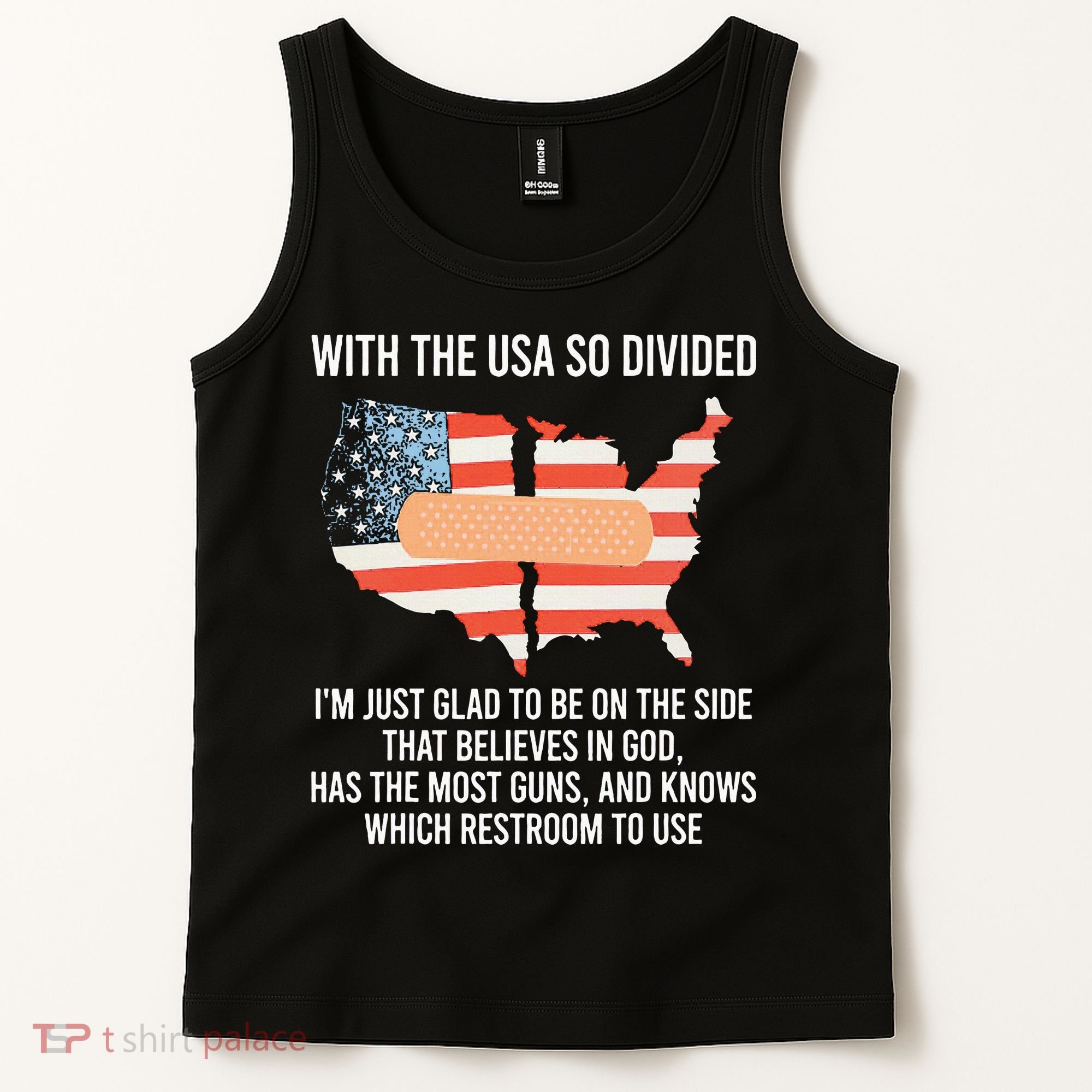 With The Usa So Divided America Flag Tank Top