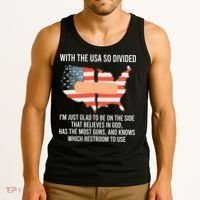 With The Usa So Divided America Flag Tank Top thumb 3